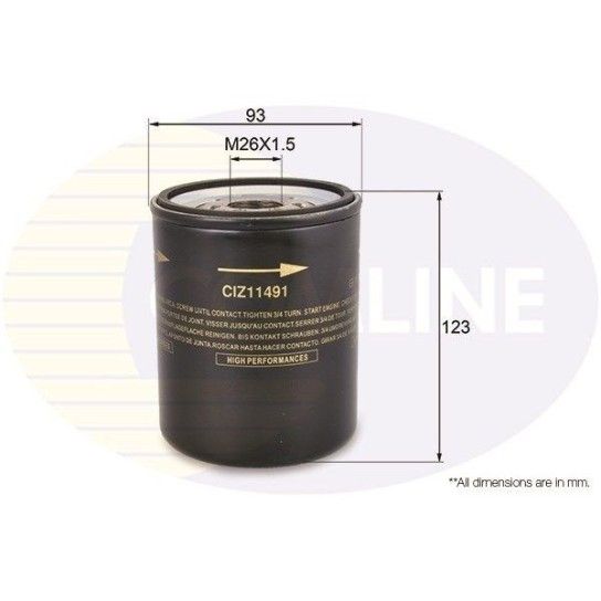 FILTRO ÓLEO COMLINE                      FILTRO ÓLEO COMLINE